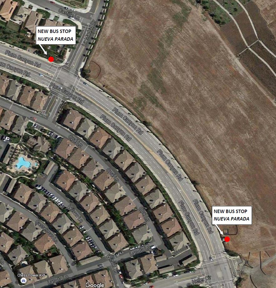 route 12 & 14 - new bus stops on plum canyon - city of santa clarita